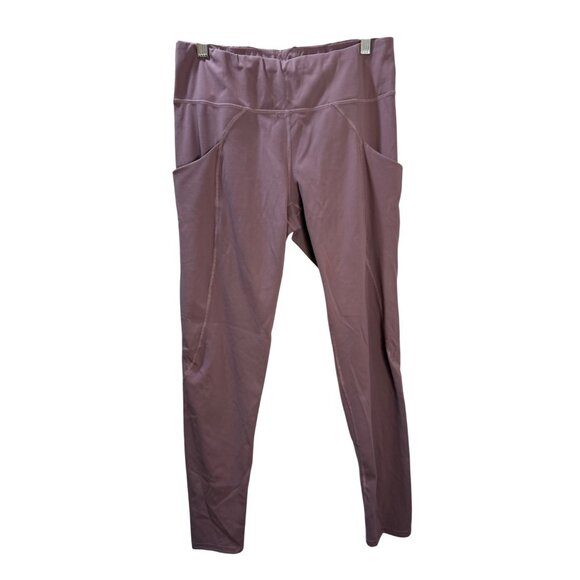 Zella Womens High-Waist Pocket Leggings Mauve Athletic Activewear - Picture 1 of 8